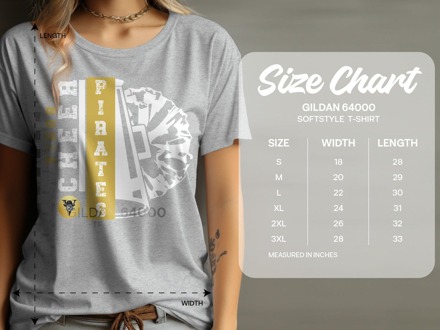 Jen Peete Designs Clothing T-shirts Vidor Pirates Cheer School Spirit t-Shirt