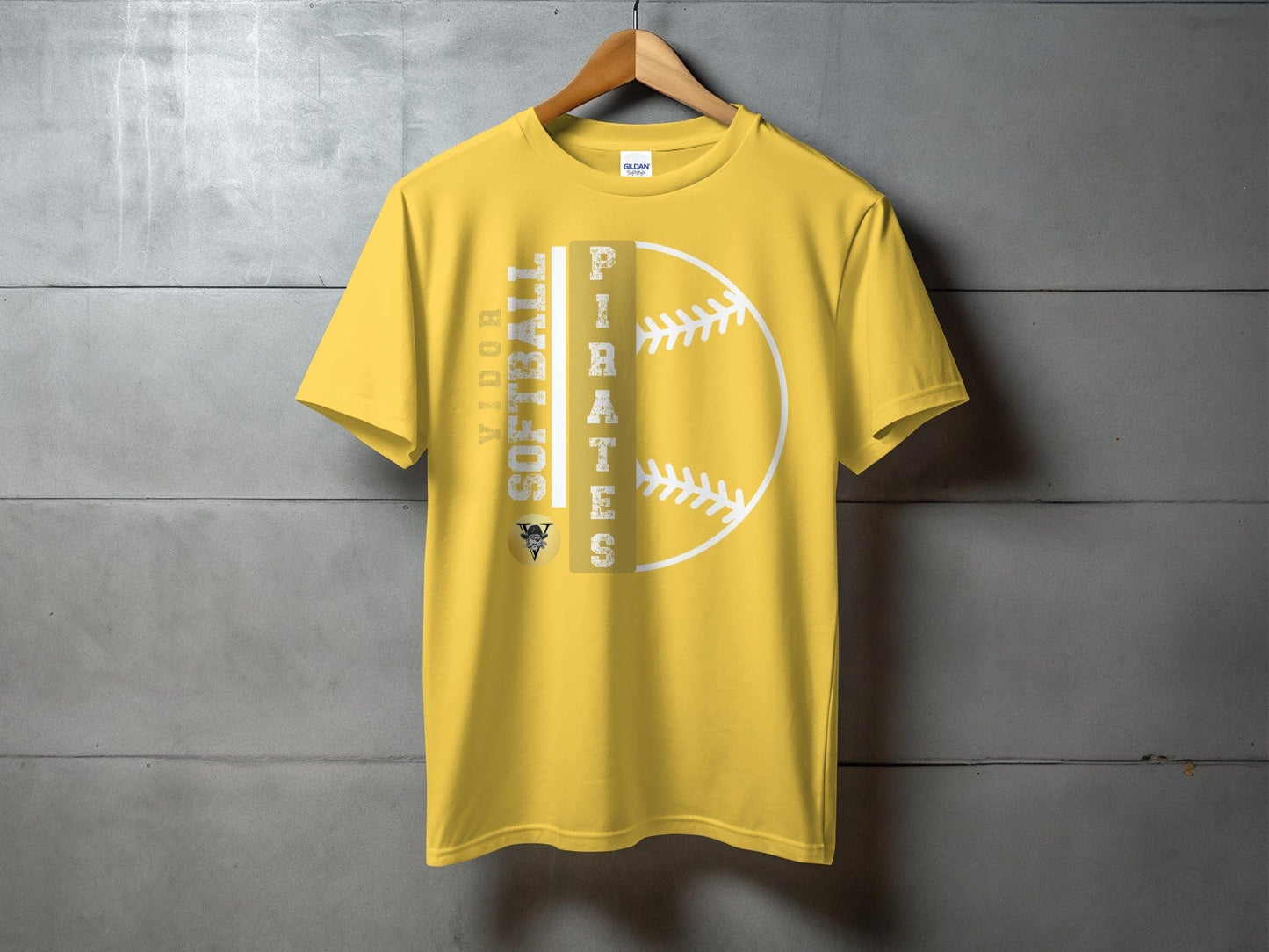 Jen Peete Designs Clothing T-shirts Vidor Pirates Softball School Spirit t-Shirt