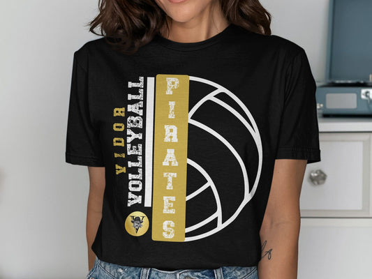 Jen Peete Designs Clothing T-shirts Vidor Pirates Volleyball School Spirit t-Shirt