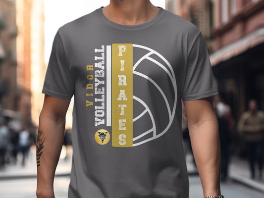 Jen Peete Designs Clothing T-shirts Vidor Pirates Volleyball School Spirit t-Shirt