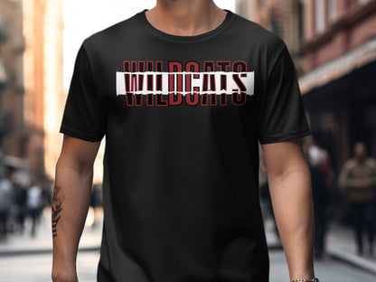 Jen Peete Designs Clothing T-shirts Wildcats Sliced Letters Style Graphic Shirts