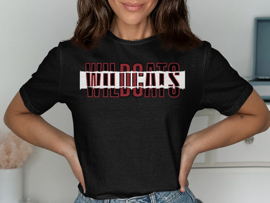 Jen Peete Designs Clothing T-shirts Wildcats Sliced Letters Style Graphic Shirts