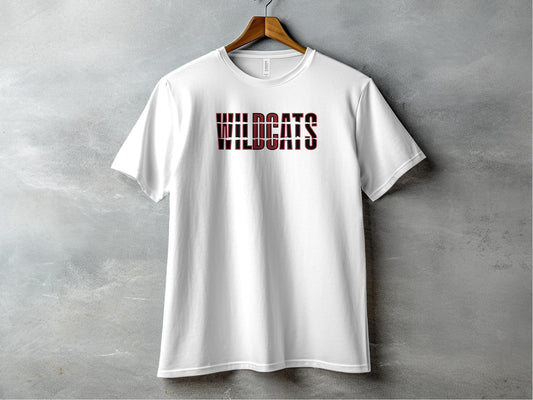 Jen Peete Designs Clothing T-shirts Wildcats Sliced Letters Style Graphic Shirts