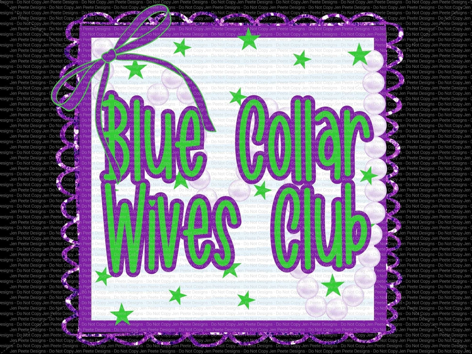 Jen Peete Designs Digital Blue Collar Wives Club Purple