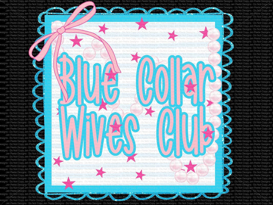 Jen Peete Designs Digital Blue Collar Wives Club Tropical