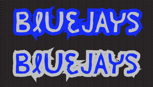 Jen Peete Designs Digital Bold Blue & Silver "Bluejays" Graffiti-Style Word Art