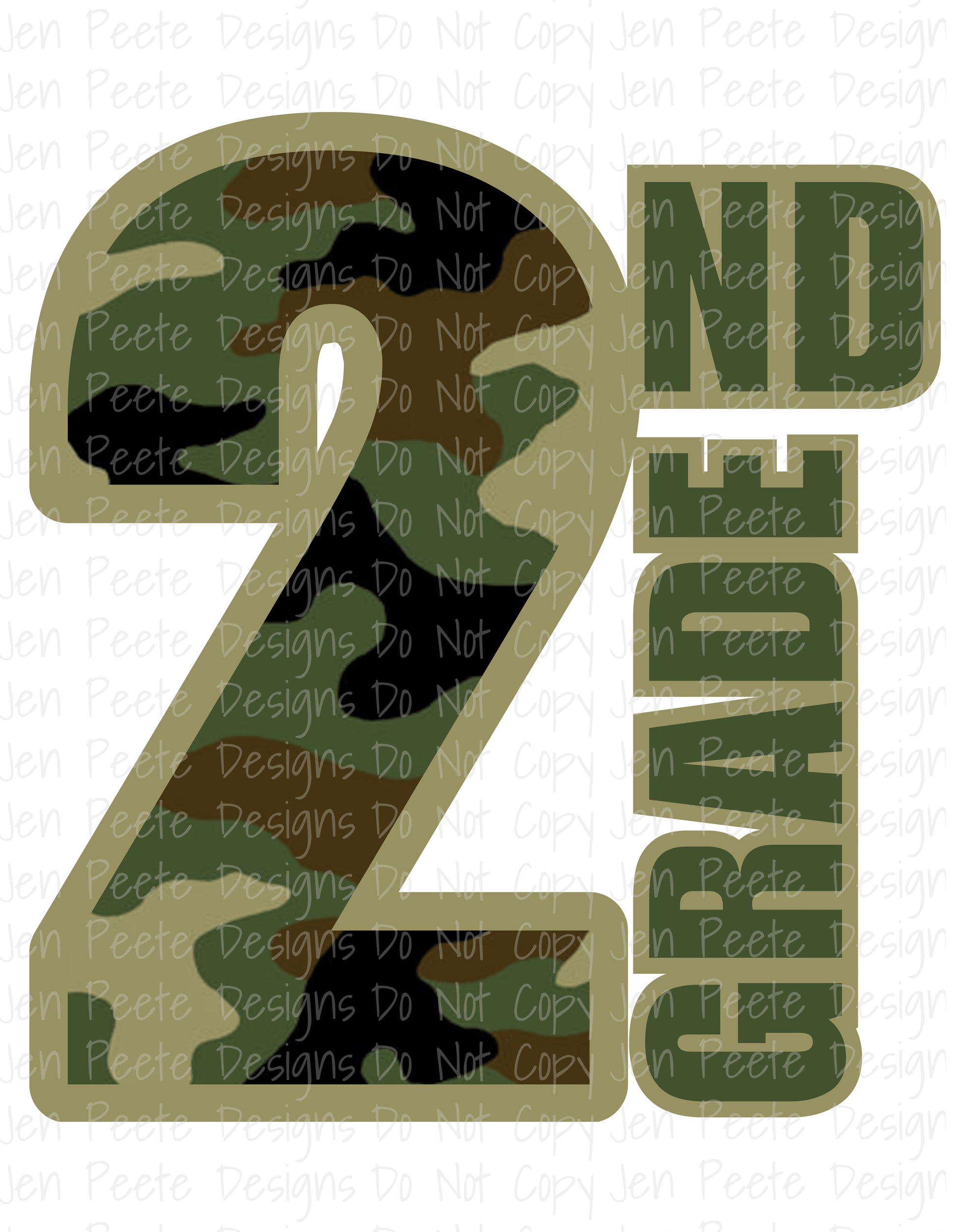 Jen Peete Designs Digital Camouflage Pattern Back To School Design Bundle