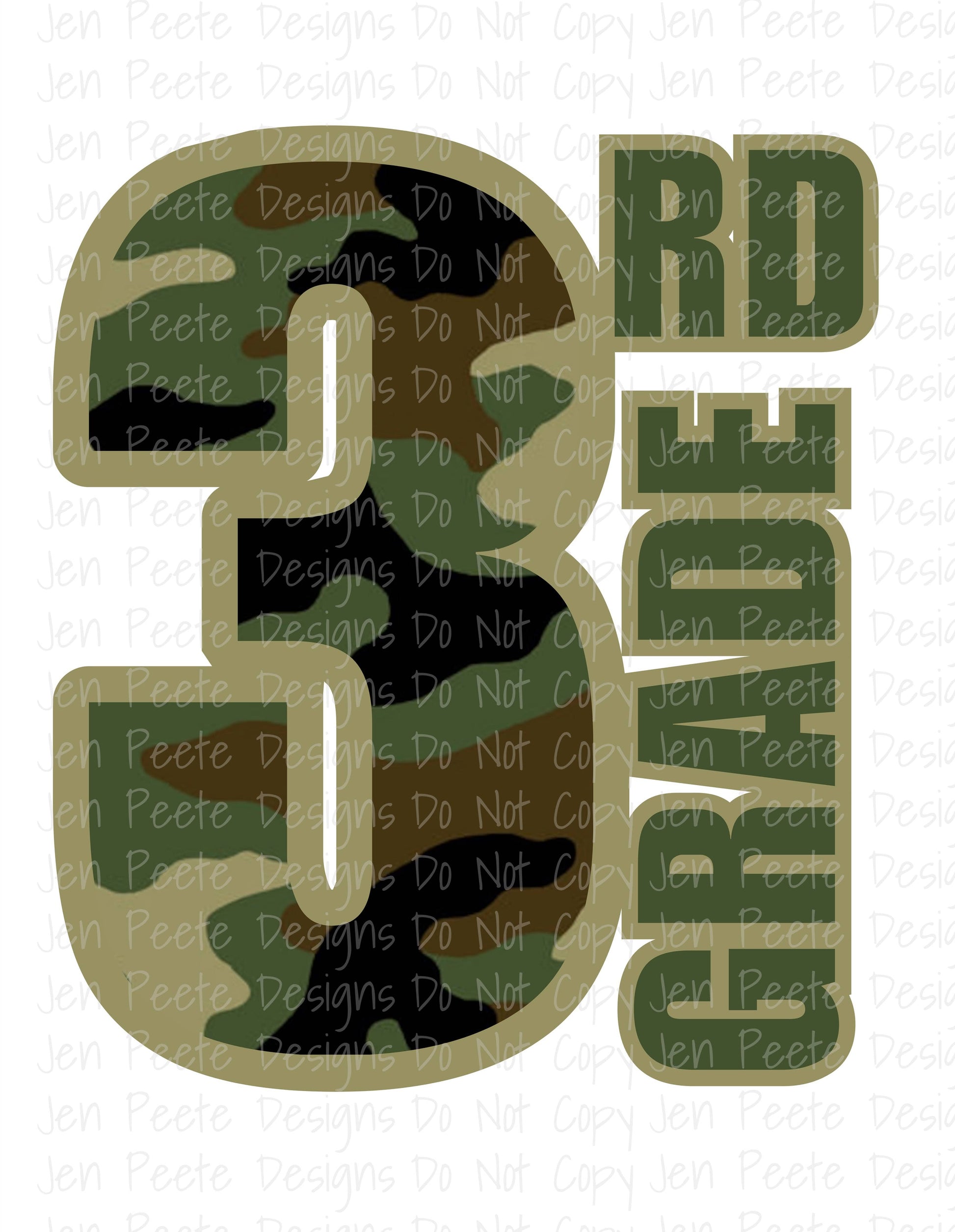 Jen Peete Designs Digital Camouflage Pattern Back To School Design Bundle