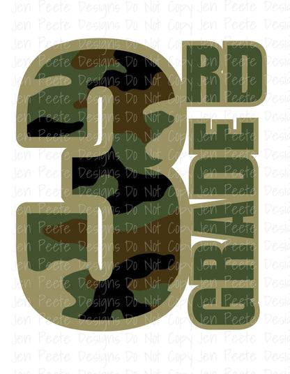Jen Peete Designs Digital Camouflage Pattern Back To School Design Bundle