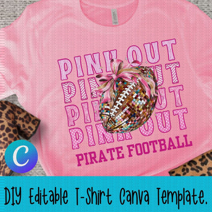 Jen Peete Designs Digital Canva Template Football Pink Out