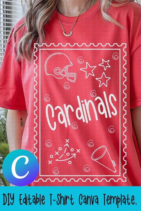 Jen Peete Designs Digital Canva Template Football Stamp School Spirit Design