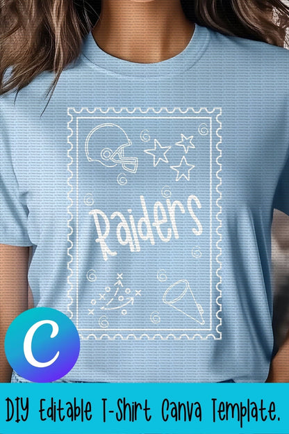 Jen Peete Designs Digital Canva Template Football Stamp School Spirit Design