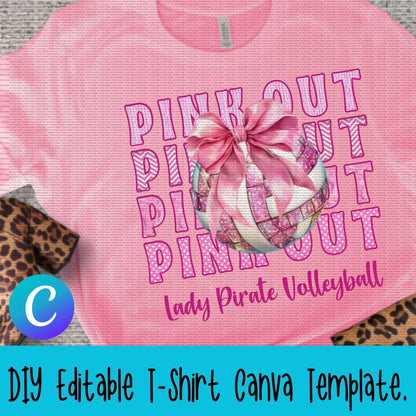 Jen Peete Designs Digital Canva Template Volleyball Pink Out
