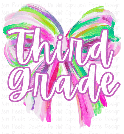 Jen Peete Designs Digital Colorful Brush Strokes Bow Back to School Bundle