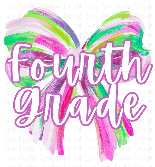Jen Peete Designs Digital Colorful Brush Strokes Bow Back to School Bundle