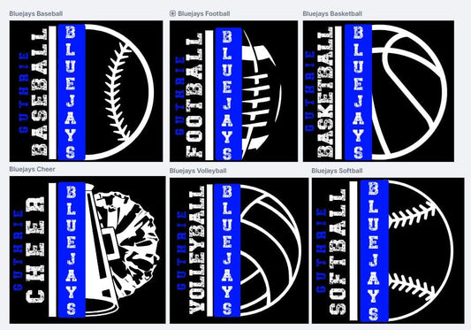 Jen Peete Designs Digital Customizable 6 Sport Designs 