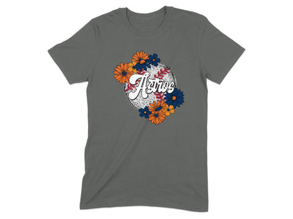 JPD Physical Item Astros Baseball Floral Design Graphic Team Spirit T-Shirt