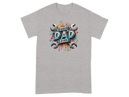 Jen Peete Designs Physical Item Best Dad Ever Tools Colorful Splatter Design T-Shirt