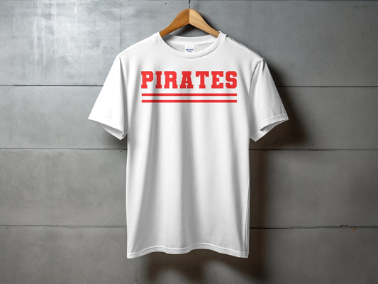 Jen Peete Designs Physical Item Bold Red Pirates T-Shirt