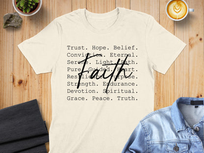Jen Peete Designs Physical Item Faith Motivational Words Positive Message Graphic T-Shirts