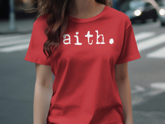 Jen Peete Designs Physical Item Faith Print Message Religious Belief Typography T-Shirts