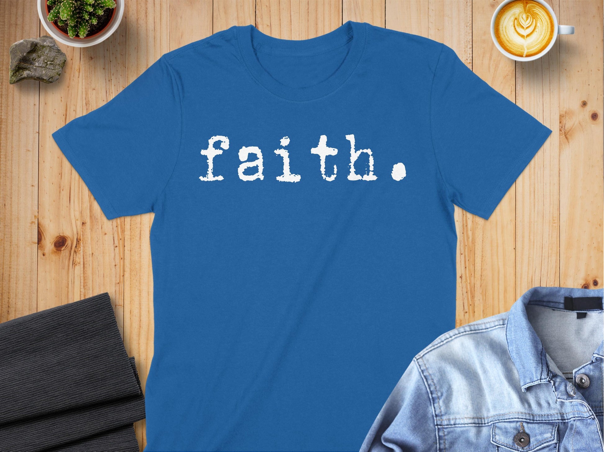 Jen Peete Designs Physical Item Faith Print Message Religious Belief Typography T-Shirts