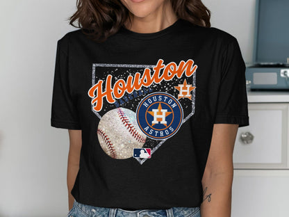 JPD Physical Item Houston Astros Baseball And MLB Team Design Awesome T-Shirt
