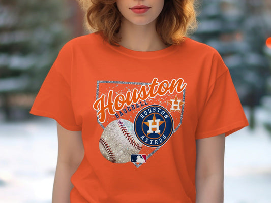 JPD Physical Item Houston Astros Baseball And MLB Team Design Awesome T-Shirt