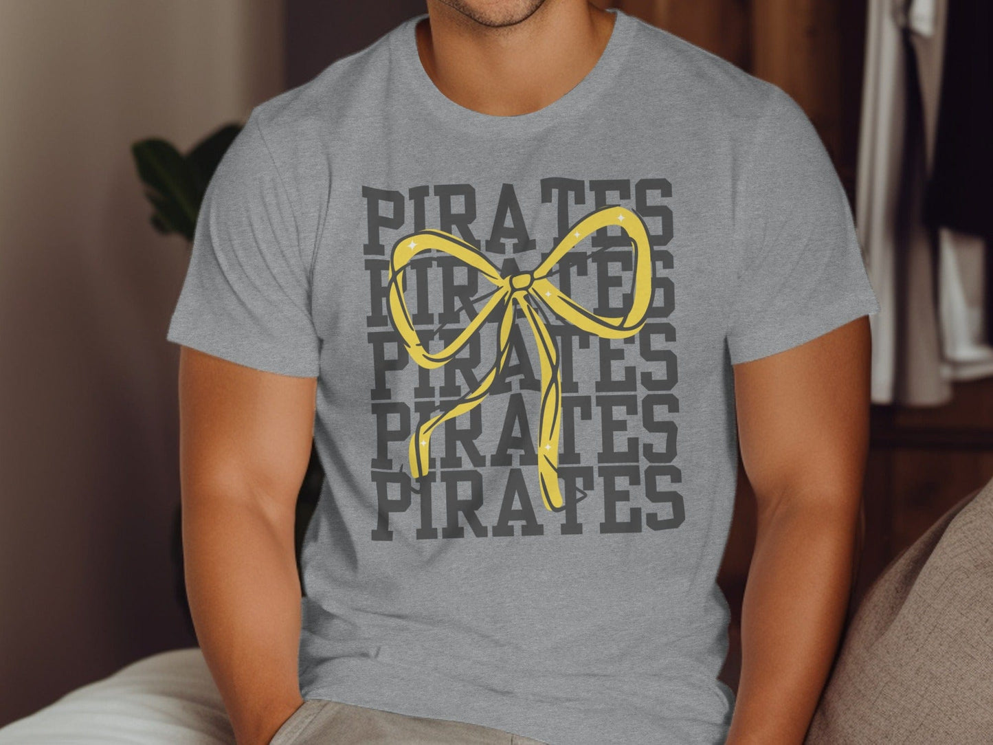 Jen Peete Designs Physical Item Pirates with Gold Sparkly Ribbon Spirit Shirt