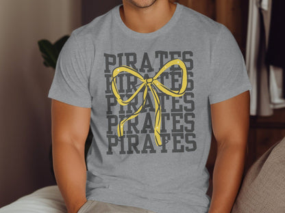 Jen Peete Designs Physical Item Pirates with Gold Sparkly Ribbon Spirit Shirt