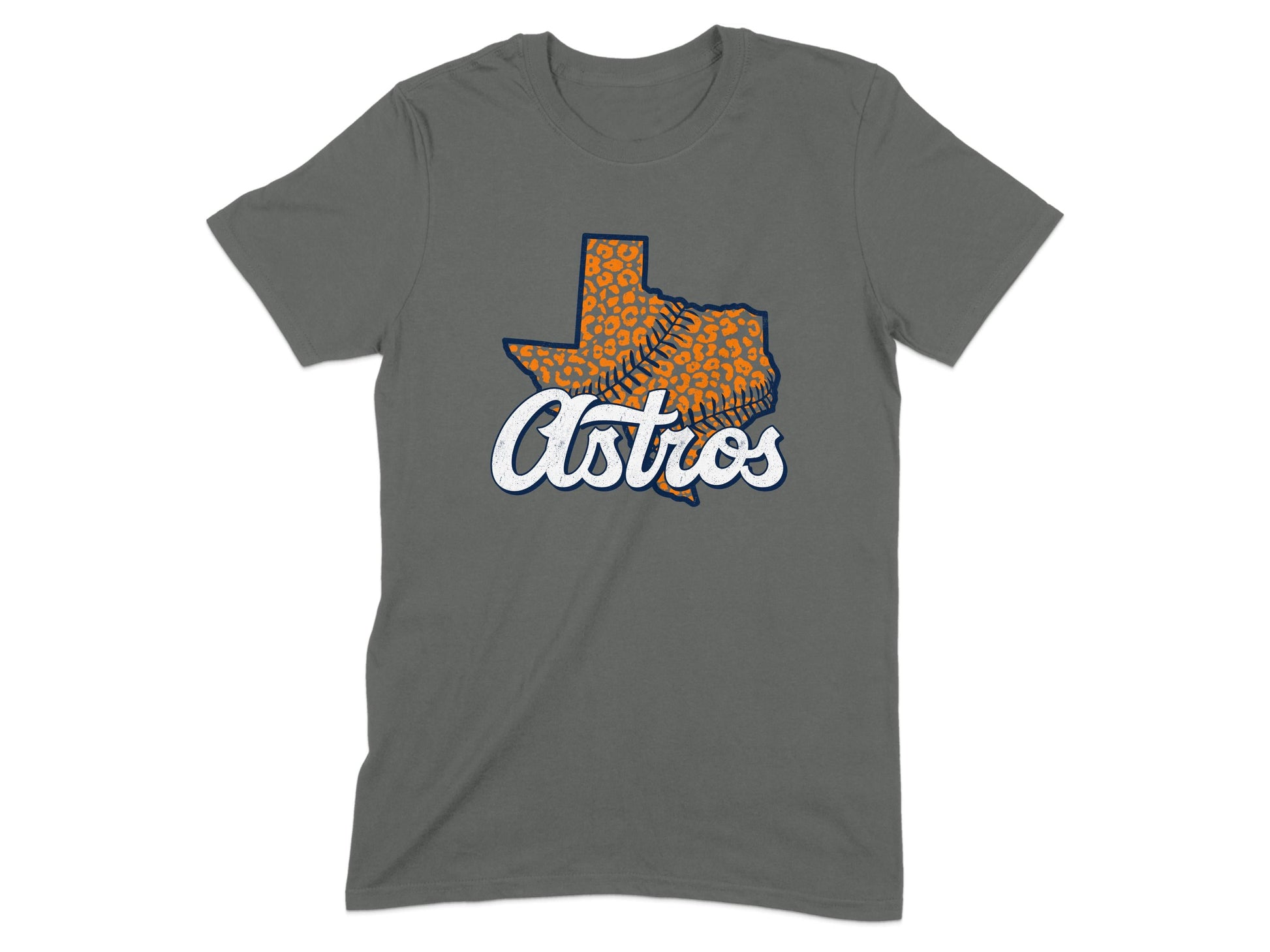 JPD Physical Item Texas Baseball Team with Leopard Print Inside State T-Shirt