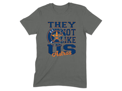 JPD Physical Item They Not Like Us Astros Emblem Design Graphic T-Shirt