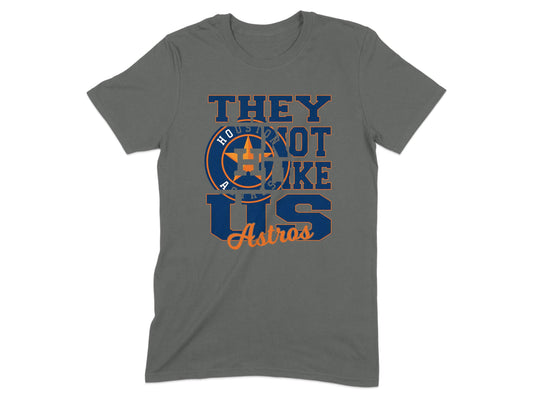 JPD Physical Item They Not Like Us Astros Emblem Design Graphic T-Shirt