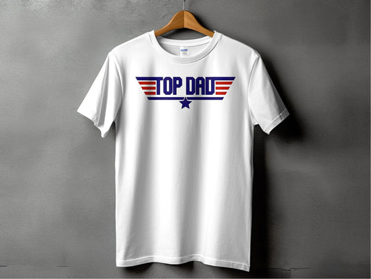 Jen Peete Designs Physical Item Top Dad Star With Wings for Fathers Day Graphic T-Shirt