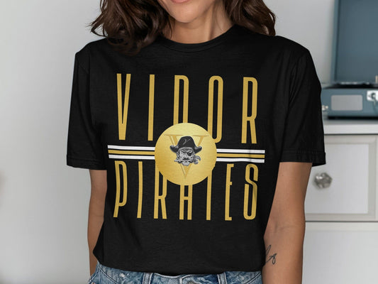 Jen Peete Designs Physical Item Vidor Pirates Logo T-Shirt