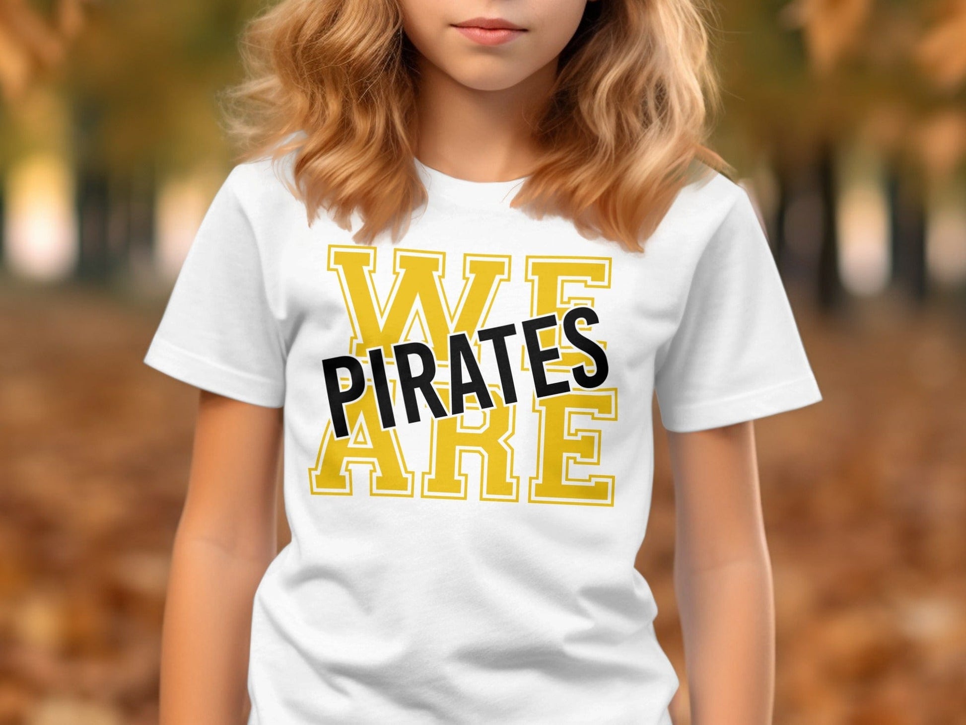 Jen Peete Designs Physical Item We Are Pirates Bold Block Letters T-Shirt
