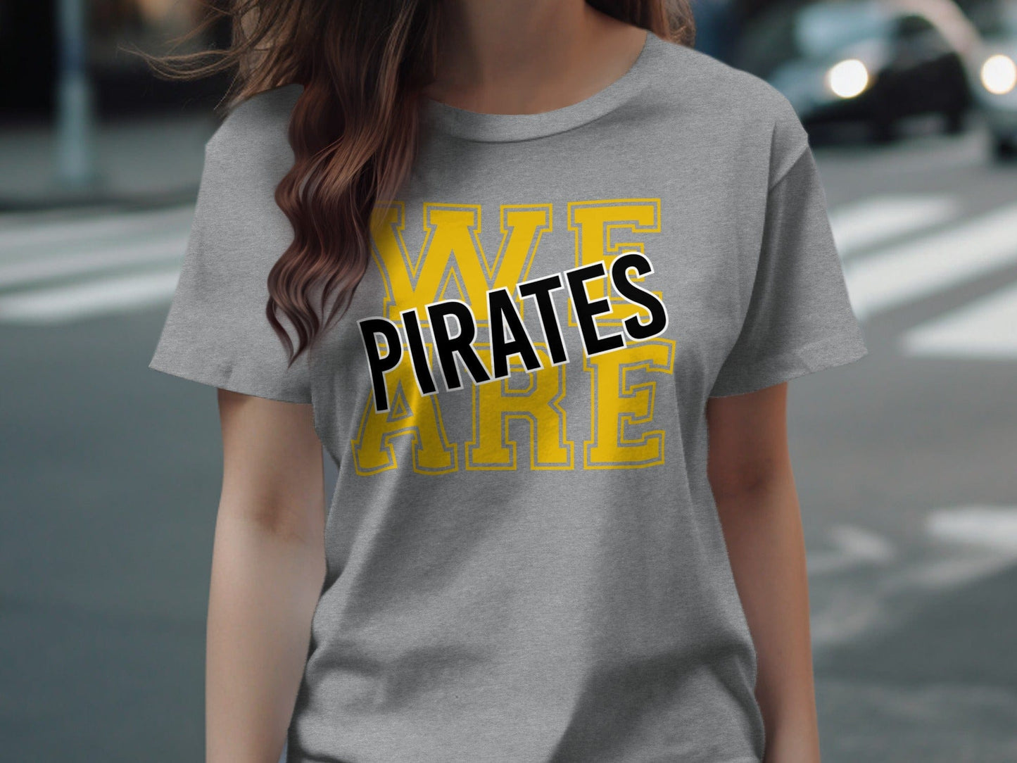 Jen Peete Designs Physical Item We Are Pirates Bold Block Letters T-Shirt