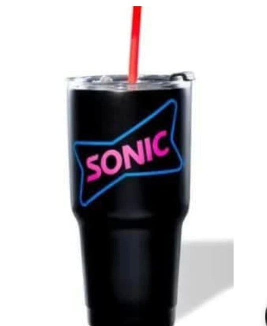 Jen Peete Designs Sonic Drive-In Black Tumbler With Straw