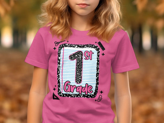 Jen Peete Designs Youth Clothing Back to School 1st Grade Graphic T-Shirts