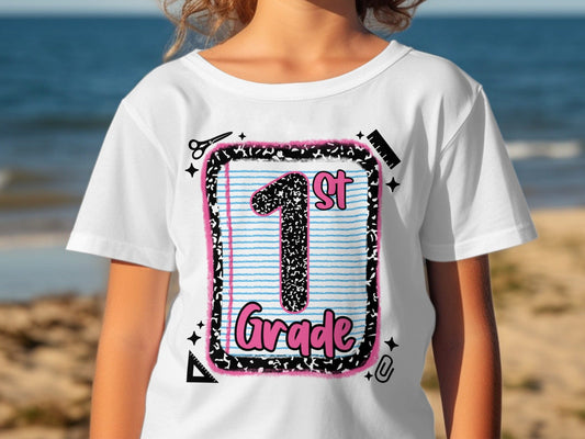 Jen Peete Designs Youth Clothing Back to School 1st Grade Graphic T-Shirts