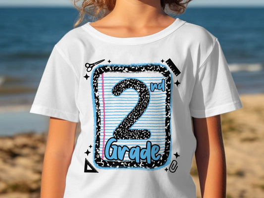 Jen Peete Designs Youth Clothing Back to School 2nd Grade Graphic T-Shirts