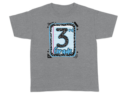 Jen Peete Designs Youth Clothing Back to School 3rd Grade Graphic T-Shirts