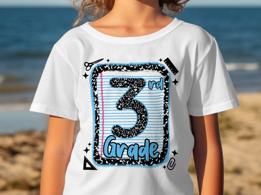 Jen Peete Designs Youth Clothing Back to School 3rd Grade Graphic T-Shirts