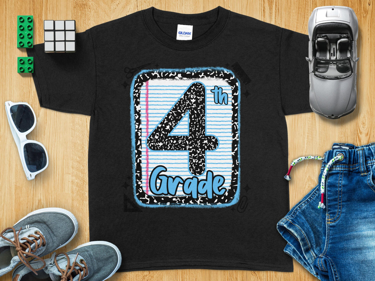 Jen Peete Designs Youth Clothing Back to School 4th Grade Graphic T-Shirts