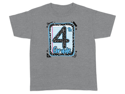 Jen Peete Designs Youth Clothing Back to School 4th Grade Graphic T-Shirts