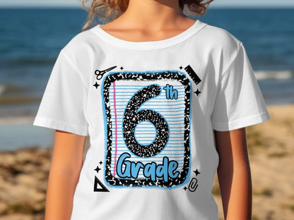 Jen Peete Designs Youth Clothing Back to School 6th Grade Graphic T-Shirts