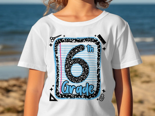 Jen Peete Designs Youth Clothing Back to School 6th Grade Graphic T-Shirts
