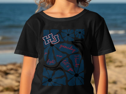 Jen Peete Designs Youth Clothing Youth Hawks Gameday Floral Spirit Shirt