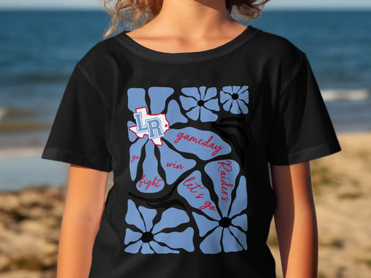 Jen Peete Designs Youth Clothing Youth Raiders Gameday Floral Spirit Shirt